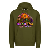 Army Green basketball grandma Premium Hoodie - OliviaCreatesArt