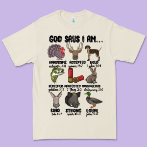 God Says I Am Hunting Premium Tee Designed By Maliassmallbusiness