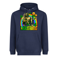 Navy luckysaurus St. Patricks Day Heavyweight Hoodie - FaDigitalArtStudio