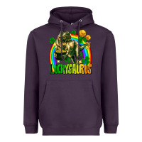 Plum luckysaurus St. Patricks Day Heavyweight Hoodie - FaDigitalArtStudio