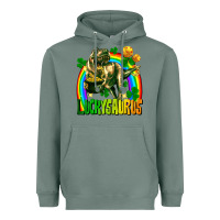 Sage luckysaurus St. Patricks Day Heavyweight Hoodie - FaDigitalArtStudio