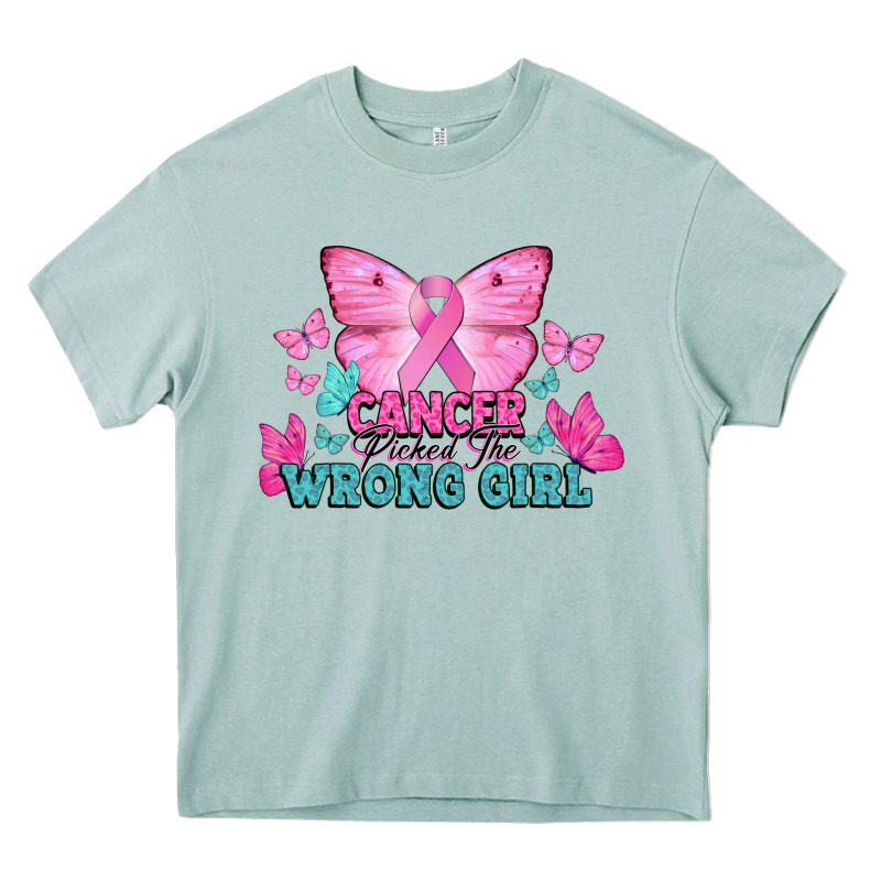 Cancer Picked The Wrong Girl Heavy Core Tee by NancyCooperArtShop | Teevron