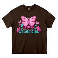 Chocolate Brown cancer picked the wrong girl Heavy Core Tee - NancyCooperArtShop