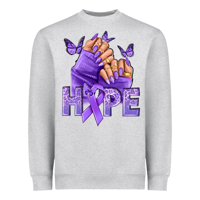 Hope Lavender Ribbon All Cancers Heavyweight Sweatshirt by NancyCooperArtShop | Teevron
