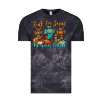 Cloud Black fall for jesus he never leaves Vintage Tee - BundleAndBundleShop
