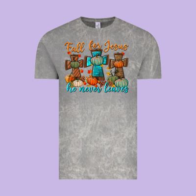 Fall For Jesus He Never Leaves Vintage Tee Designed By Bundleandbundleshop