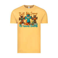 Vintage Mustard fall for jesus he never leaves Vintage Tee - BundleAndBundleShop