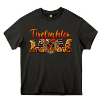 Asphalt American Firefighter Mom Heavy Core Tee - LillyAllenDesigns