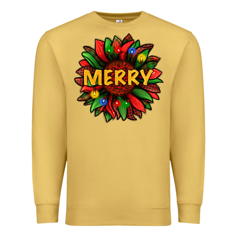 Merry Christmas With Light Sunflower Bbs Premium Sweatshirt by BundleAndBundleShop | Teevron