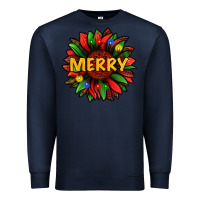 Navy merry christmas with light sunflower bbs Premium Sweatshirt - BundleAndBundleShop