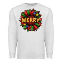 Oatmeal Heather merry christmas with light sunflower bbs Premium Sweatshirt - BundleAndBundleShop