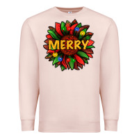 Pale Pink merry christmas with light sunflower bbs Premium Sweatshirt - BundleAndBundleShop