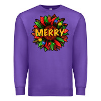 Purple merry christmas with light sunflower bbs Premium Sweatshirt - BundleAndBundleShop