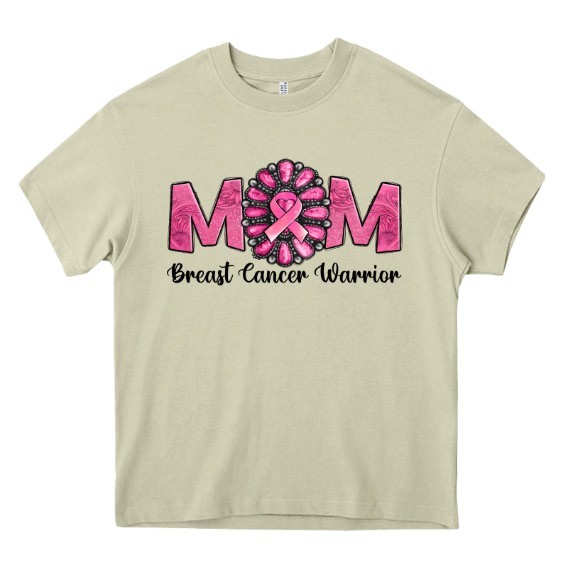 Breast Cancer Warrior Mom Heavy Core Tee by Jasminsmagicworld | Teevron