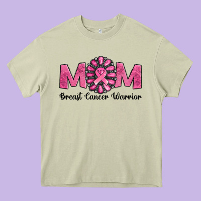 Breast Cancer Warrior Mom Heavy Core Tee Designed By Jasminsmagicworld