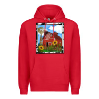 Red rustic western barn olivia Premium Hoodie - OliviaCreatesArt