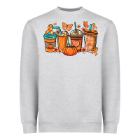 Heather Grey Kidney Cancer coffee cups orange ribbon Heavyweight Sweatshirt - NancyCooperArtShop