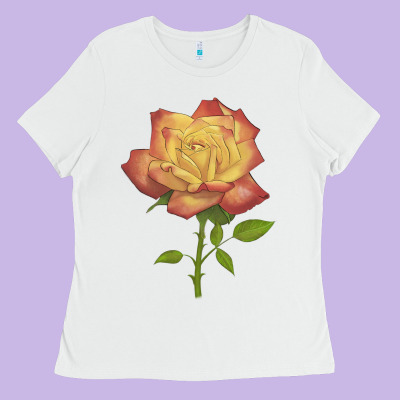 Rainbow's End Rose Ladies Tee Designed By Lillyallendesigns