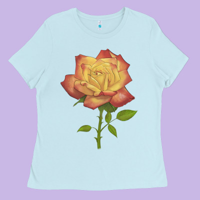 Rainbow's End Rose Ladies Tee Designed By Lillyallendesigns