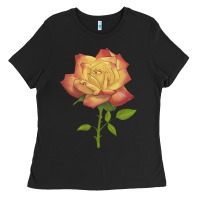 Black rainbow's end rose Ladies Tee - LillyAllenDesigns
