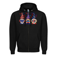 Black 4th Of July gnomies with stars Zipper Hoodie - HowdyJamesFarm