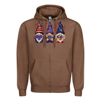 Chestnut 4th Of July gnomies with stars Zipper Hoodie - HowdyJamesFarm