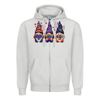 Dove Grey 4th Of July gnomies with stars Zipper Hoodie - HowdyJamesFarm