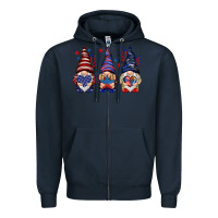 Navy 4th Of July gnomies with stars Zipper Hoodie - HowdyJamesFarm
