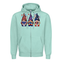 Seafoam 4th Of July gnomies with stars Zipper Hoodie - HowdyJamesFarm