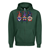 Sports Green 4th Of July gnomies with stars Zipper Hoodie - HowdyJamesFarm