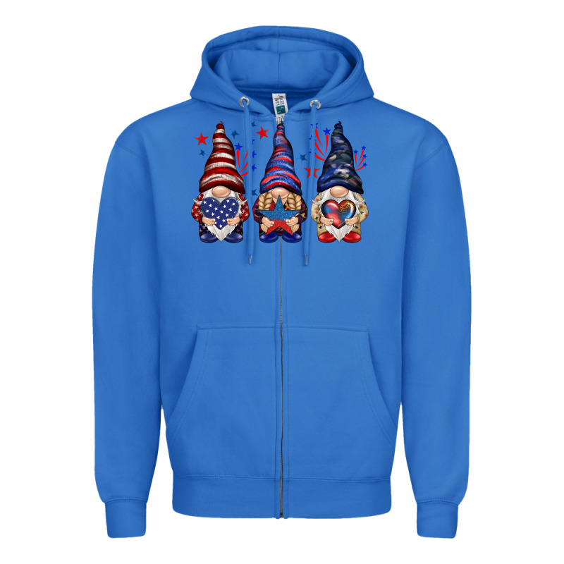 4th Of July Gnomies With Stars Zipper Hoodie by HowdyJamesFarm | Teevron