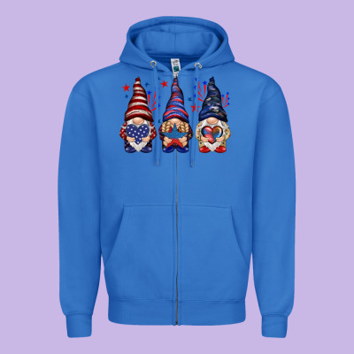 4th Of July Gnomies With Stars Zipper Hoodie Designed By Howdyjamesfarm