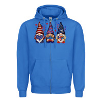 True Royal 4th Of July gnomies with stars Zipper Hoodie - HowdyJamesFarm