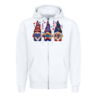 White 4th Of July gnomies with stars Zipper Hoodie - HowdyJamesFarm