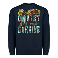 Navy Western a Country Girl Can Survive Heavyweight Sweatshirt - texasbilliewilder