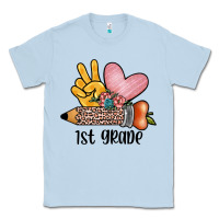 Dusty Blue peace love 1st grade Classic Tee - JahusDesignShop