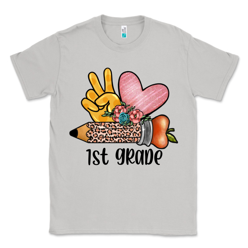 Peace Love 1st Grade Classic Tee by JahusDesignShop | Teevron