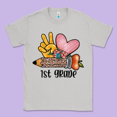 Peace Love 1st Grade Classic Tee Designed By Jahusdesignshop