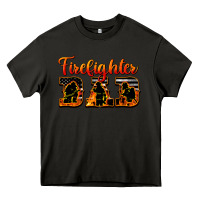 Asphalt American Flag Firefighter Dad Heavy Core Tee - LillyAllenDesigns