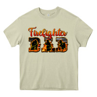 Mossy American Flag Firefighter Dad Heavy Core Tee - LillyAllenDesigns