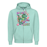 Seafoam Easter Saurus Rex Easter Day Zipper Hoodie - CowGirlArtShop