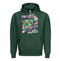 Sports Green Easter Saurus Rex Easter Day Zipper Hoodie - CowGirlArtShop
