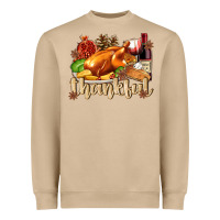 Mushroom Thankful with Turkey Heavyweight Sweatshirt - texasbilliewilder