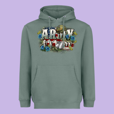 Army Mom Mother's Day Heavyweight Hoodie Designed By Fadigitalartstudio