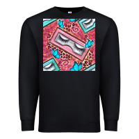 Black cosmetic fake eyelashes and butterfly with leopard seamless pattern bb Premium Sweatshirt - BundleAndBundleShop