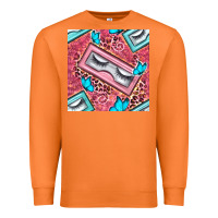 Carrot cosmetic fake eyelashes and butterfly with leopard seamless pattern bb Premium Sweatshirt - BundleAndBundleShop