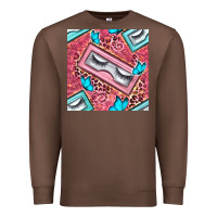 Chestnut cosmetic fake eyelashes and butterfly with leopard seamless pattern bb Premium Sweatshirt - BundleAndBundleShop