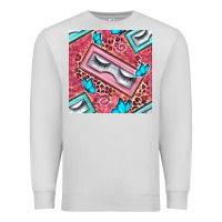 Dove Grey cosmetic fake eyelashes and butterfly with leopard seamless pattern bb Premium Sweatshirt - BundleAndBundleShop