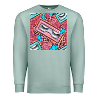 Seafoam cosmetic fake eyelashes and butterfly with leopard seamless pattern bb Premium Sweatshirt - BundleAndBundleShop