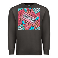 Smoke cosmetic fake eyelashes and butterfly with leopard seamless pattern bb Premium Sweatshirt - BundleAndBundleShop